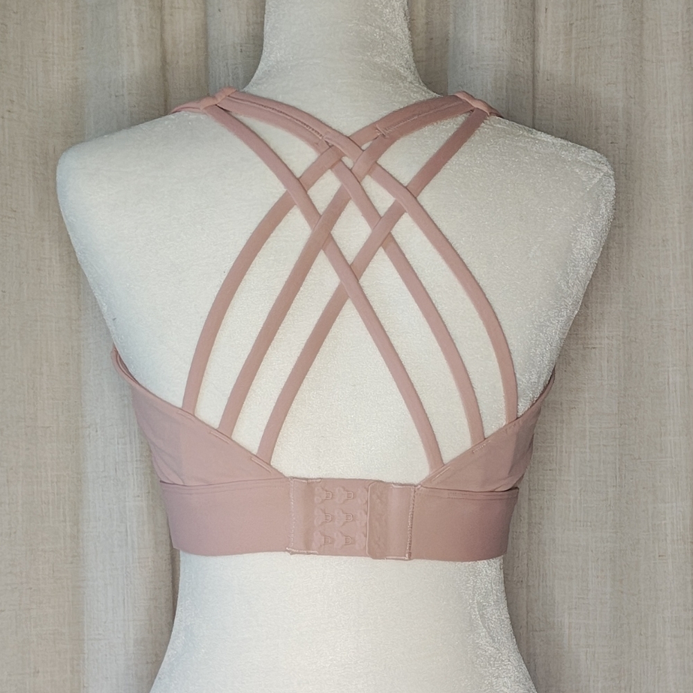 Light Pink Sports Bra With Criss-Cross Back